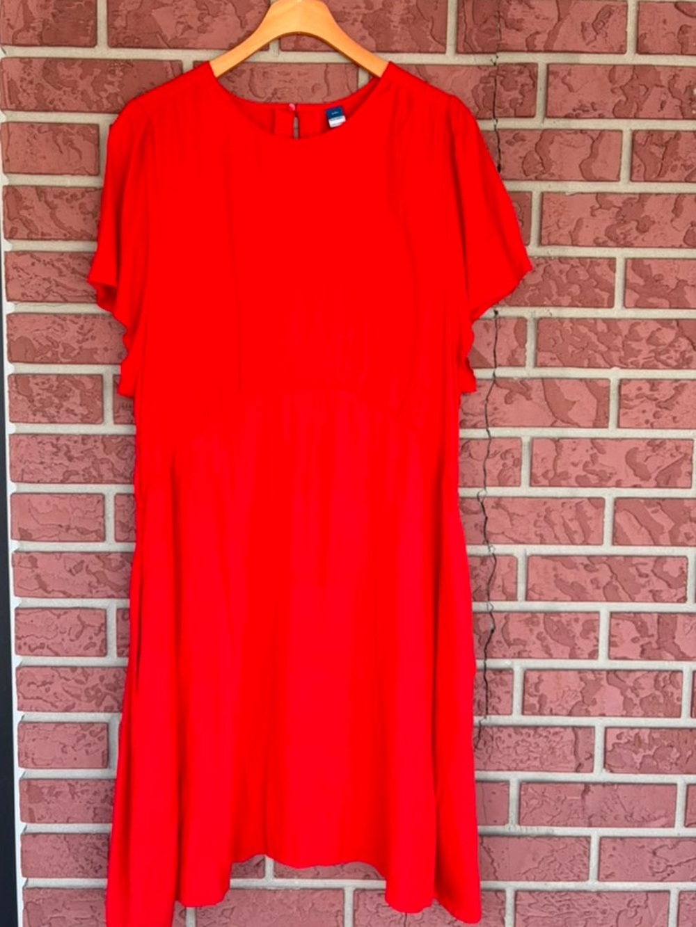 Old Navy Bright Red Midi A-Line Dress